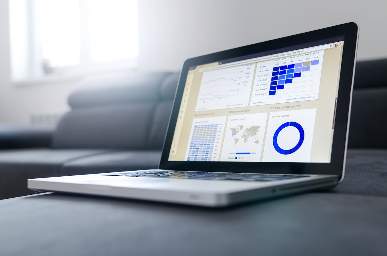 Laptop with data reports